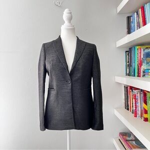 Each X Other Paris Tailored Blazer with Blue Metallic Textured Fabric Small